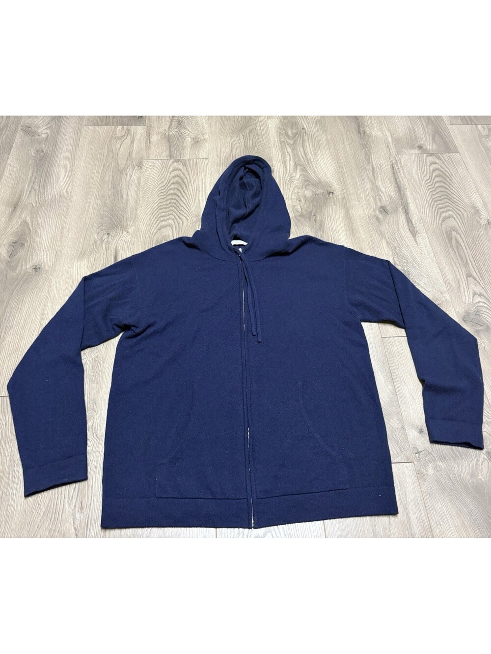 Made For Italic Sweater Mens XL Navy Blue Full Zip Knit Preppy 100% Cashmere